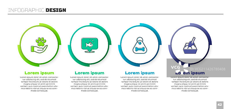 手与动物足迹、鱼和狗项圈图片素材