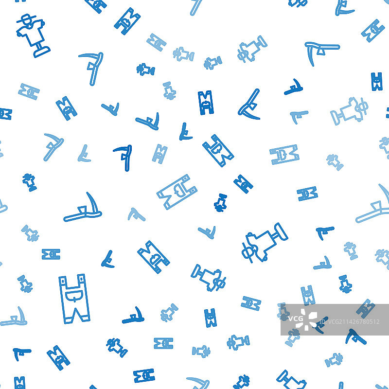 园丁服装、稻草人和园艺工具合集图片素材