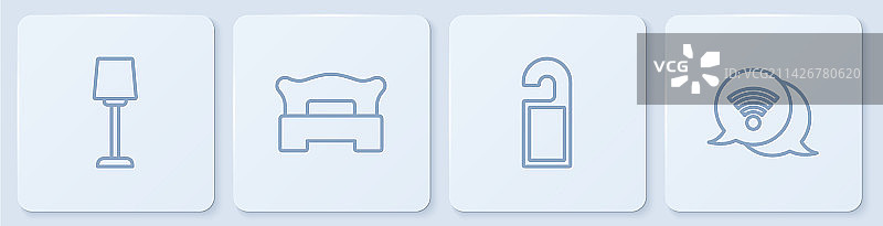 线条台灯请勿打扰图片素材