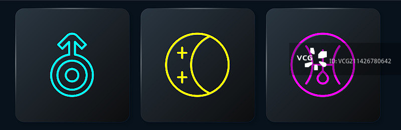 线条符号合集：天王星和日食图片素材