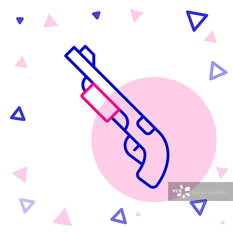 白色背景上隔离的警用霰弹枪线路图标图片素材