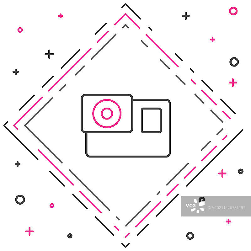 白色背景上的线条极限运动相机图标图片素材