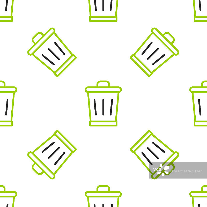 线条垃圾桶图标无缝背景图片素材