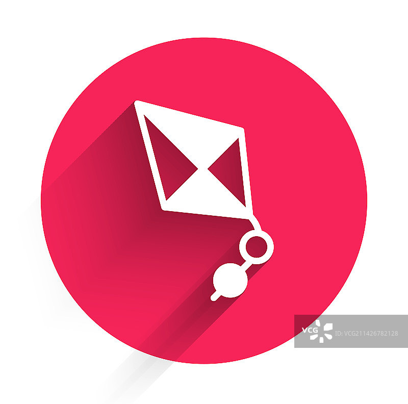 带长阴影的白色风筝图标图片素材