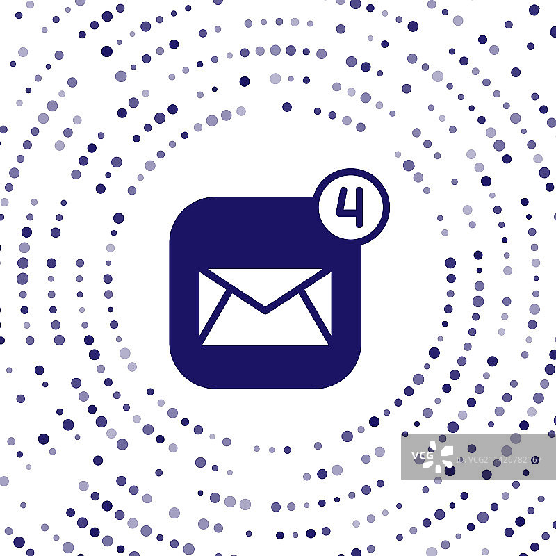 白色背景上的蓝色信封图标图片素材