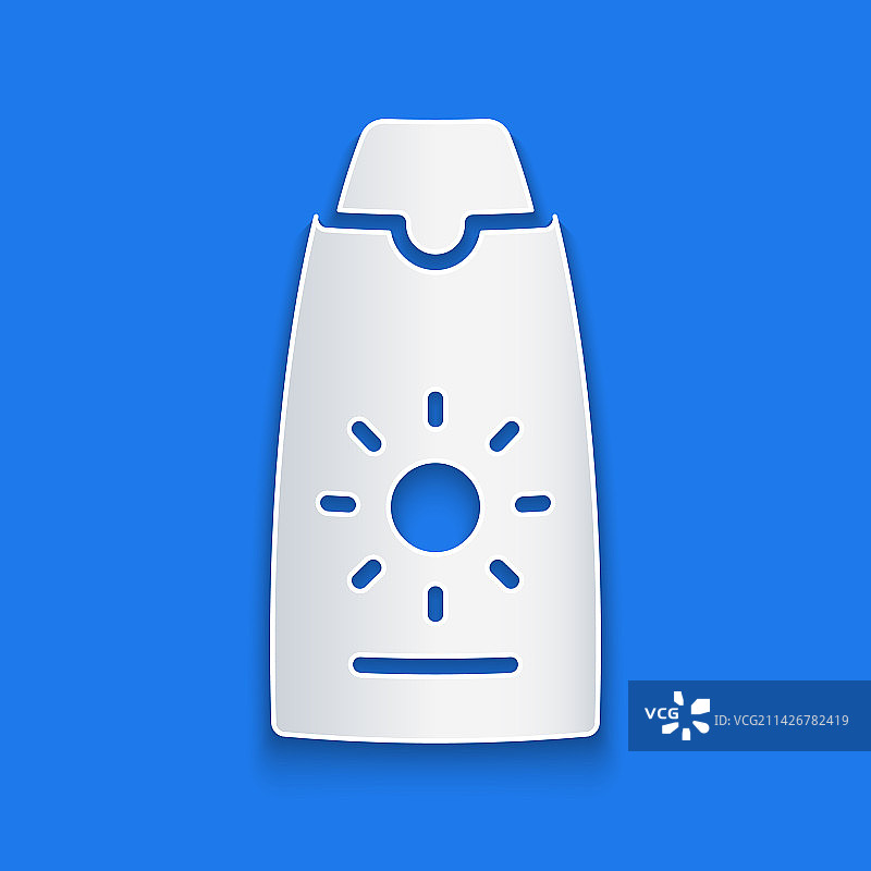 管状防晒霜剪纸风格图标图片素材