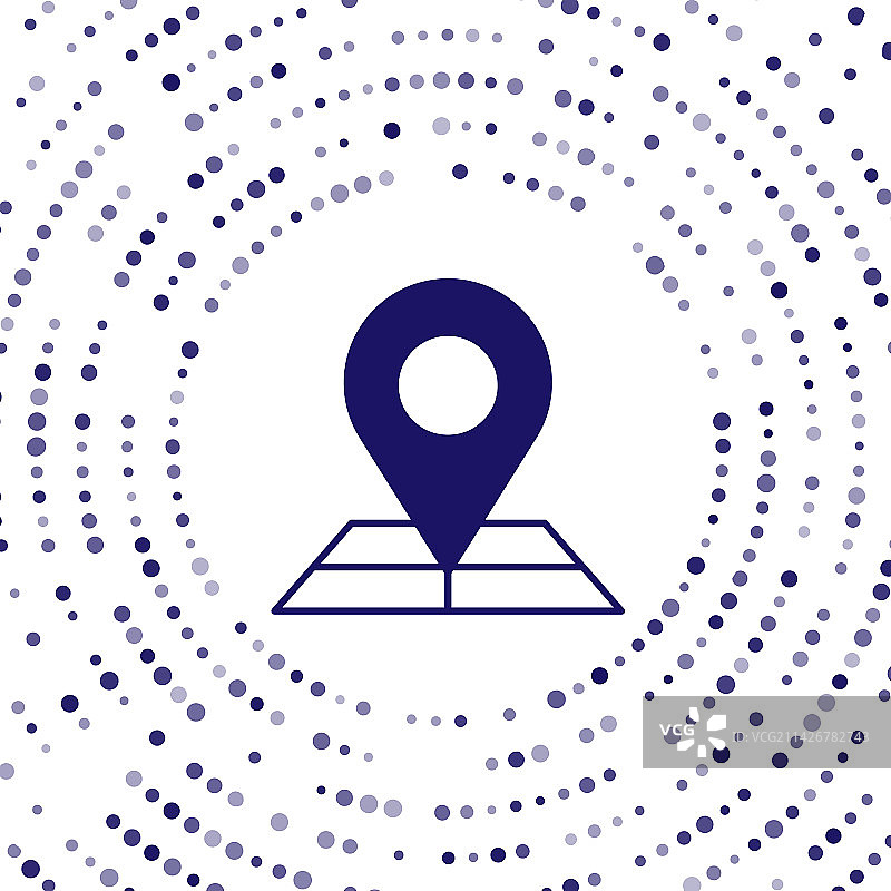 带位置标记的蓝色折叠地图图标图片素材