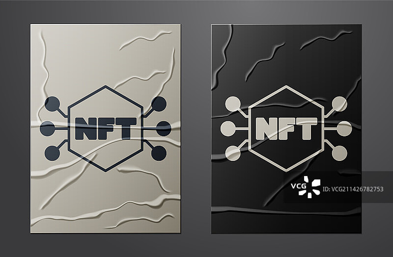 白色NFT数字加密艺术图标图片素材