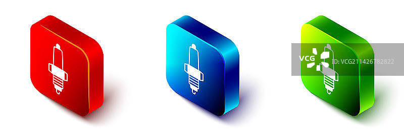 白色背景上的2.5D汽车火花塞图标图片素材