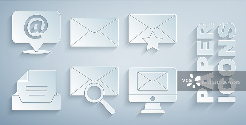 含放大镜星星抽屉的信封图片素材