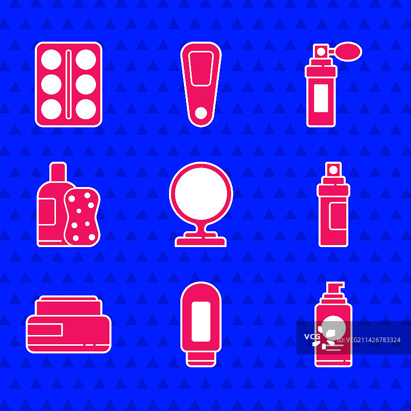 圆形化妆镜乳霜化妆品素材图片素材