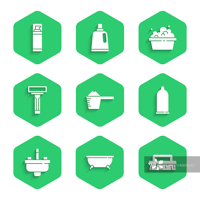 洗衣粉浴缸清洁刷图片素材