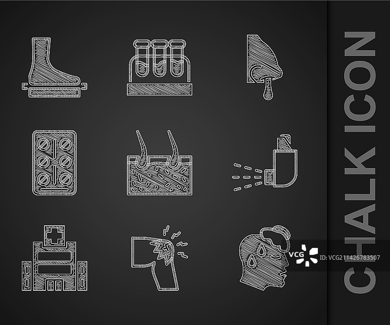 头发皮肤关节疼痛膝盖疼痛套装图片素材