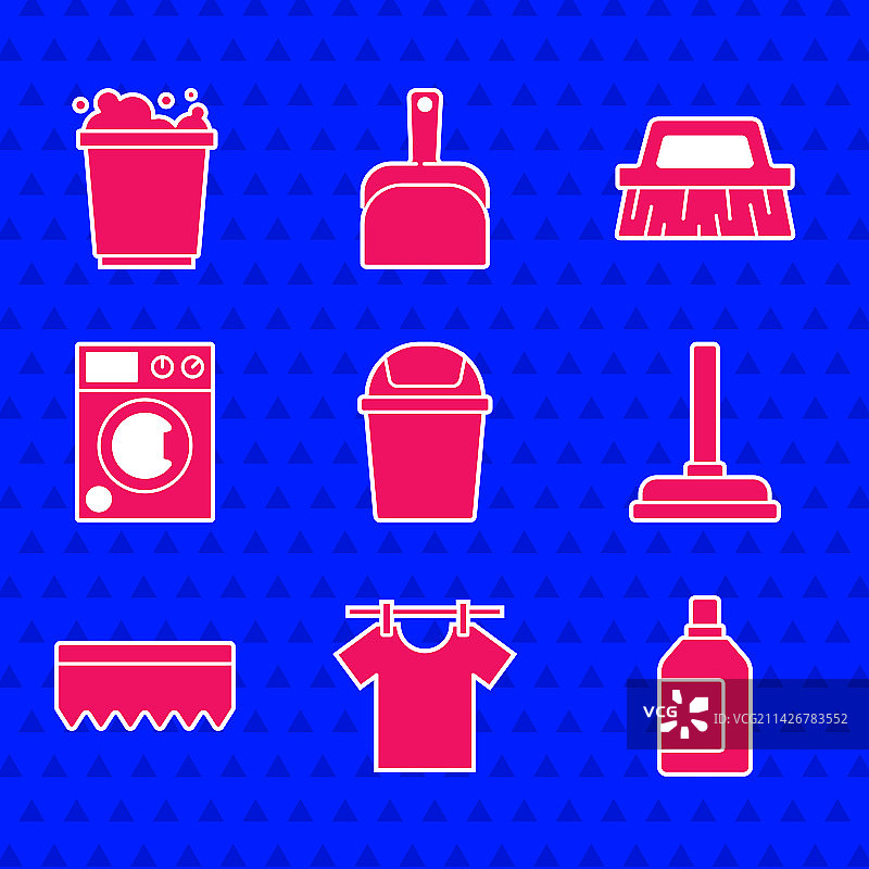 垃圾桶晾晒衣服清洁瓶图片素材