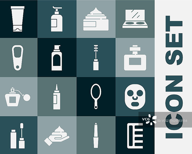 发刷面部化妆品面膜香水套装图片素材