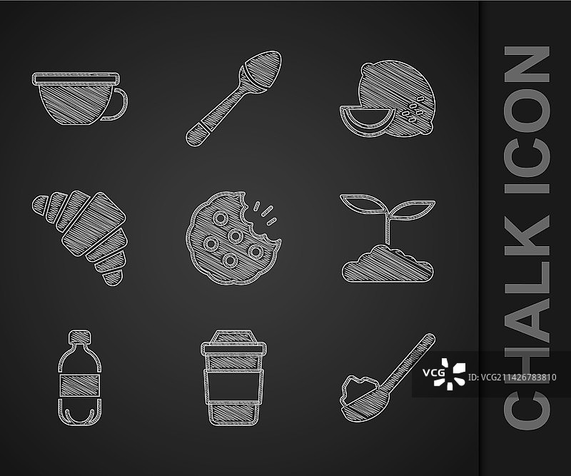 饼干或茶杯茶匙合集图片素材