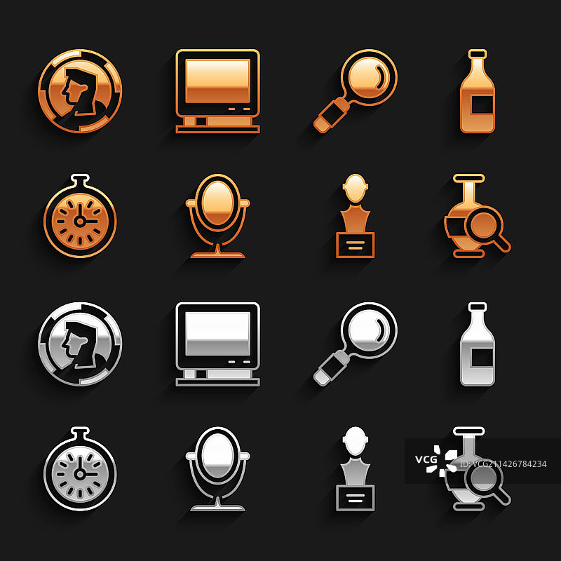 圆形化妆镜葡萄酒套装图片素材