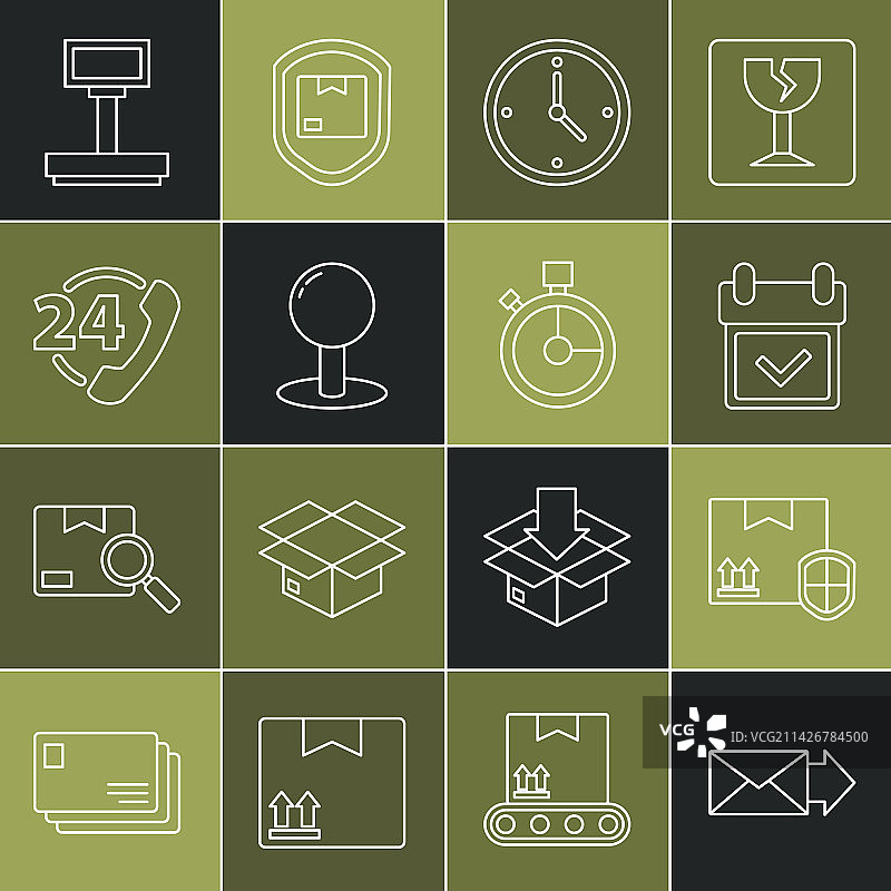 快递安全信封线稿图片素材