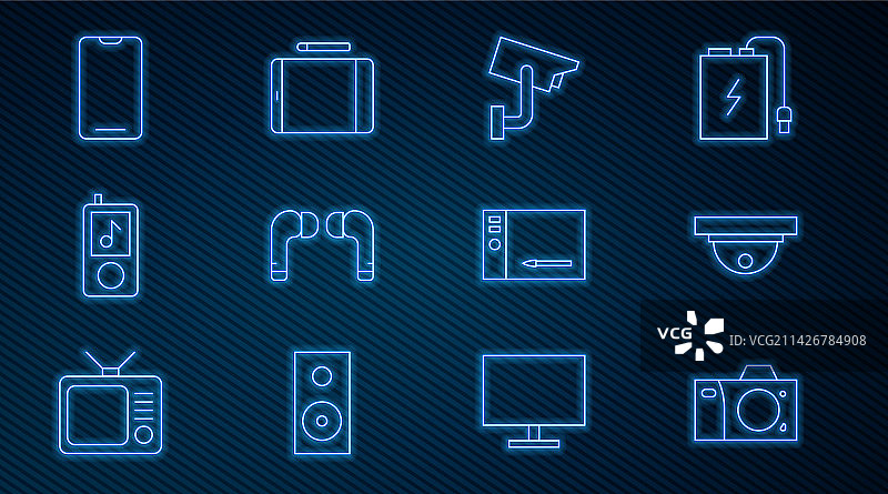 相机、移动感应器与安防设备图片素材