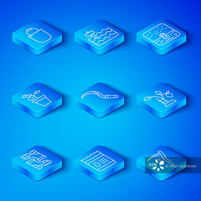 防水橡胶靴镰刀套装图片素材