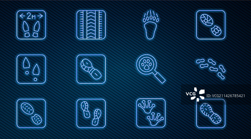 线条人类脚印鞋子熊掌图片素材