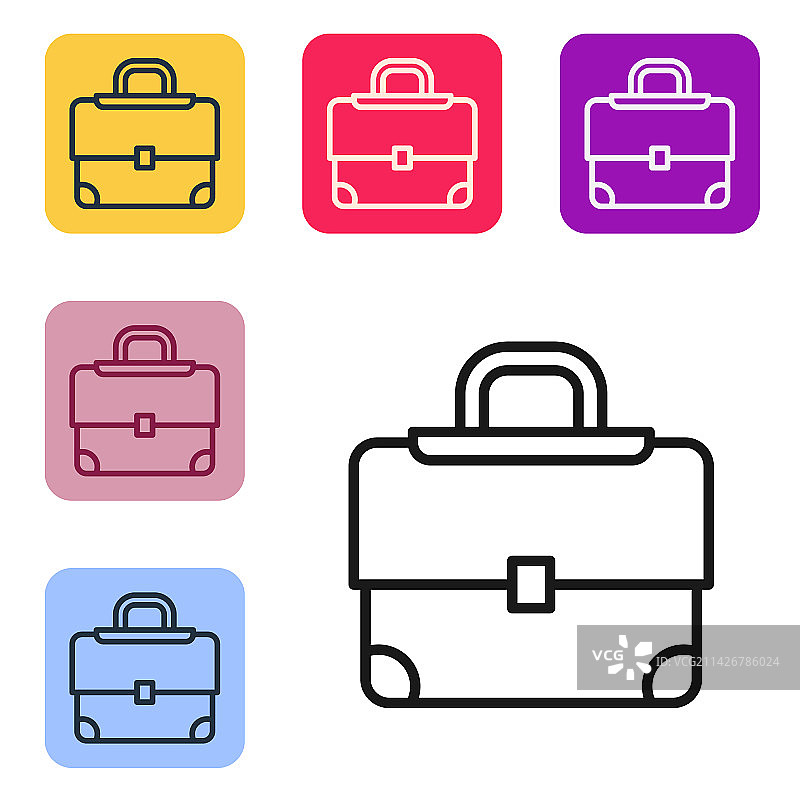 黑色线条公文包图标图片素材