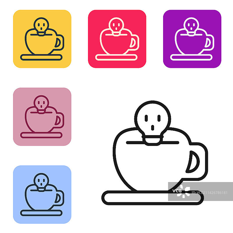 骷髅咖啡杯图标图片素材