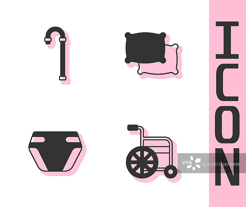 轮椅拐杖成人纸尿裤图片素材