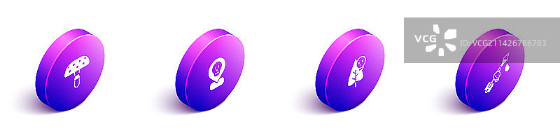 2.5D放射性蘑菇组合图片素材