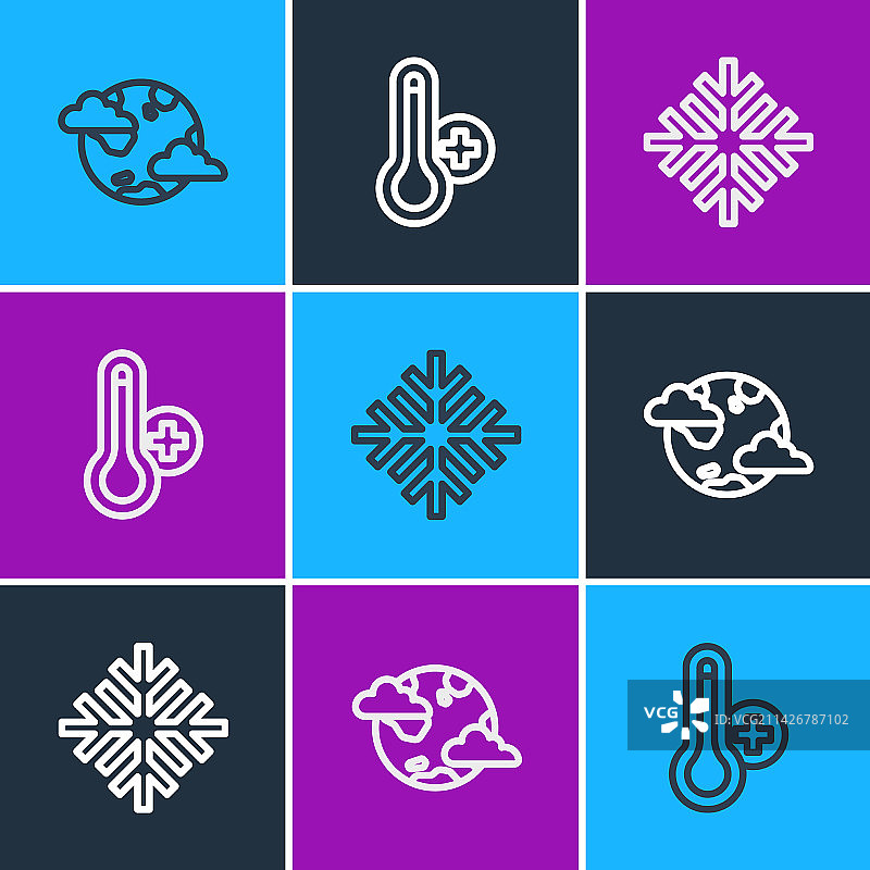 地球行星与云朵雪花图片素材