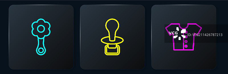 拨浪鼓婴儿T恤奶嘴图片素材