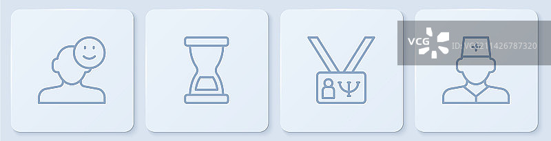 线条元素：好心情、心理学与旧沙漏图片素材