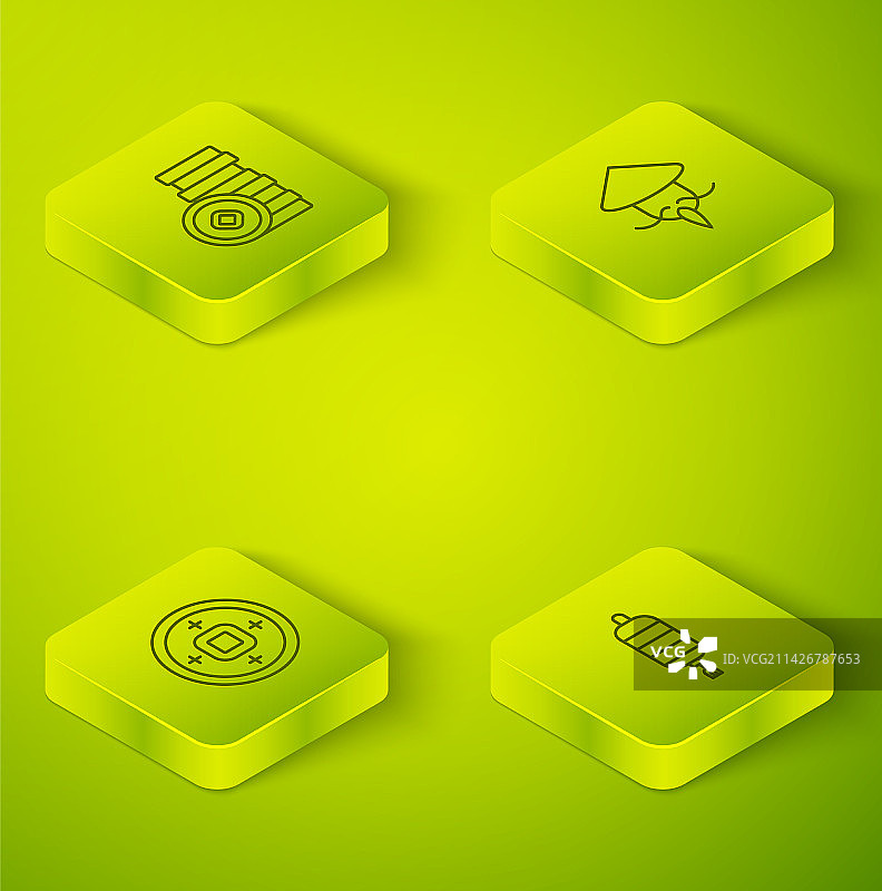 2.5D线条亚洲或中国锥形草帽图片素材