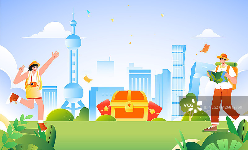 在城市里玩得开心图片素材