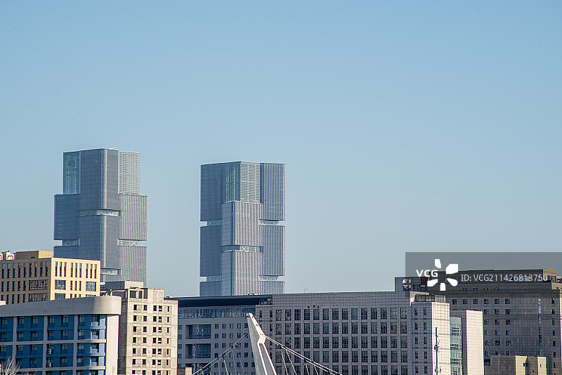 亚洲中国河南省郑州市郑东新区城市风光科技背景图图片素材