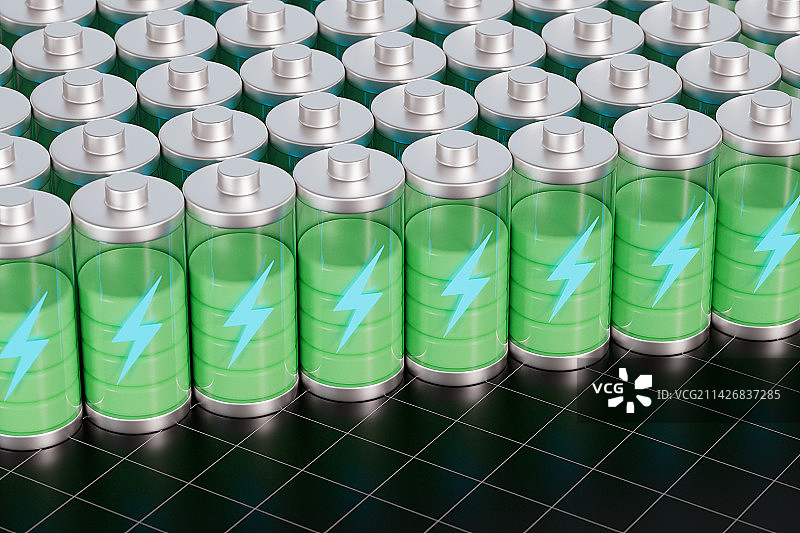 3D渲染的科技感的抽象电池图片图片素材