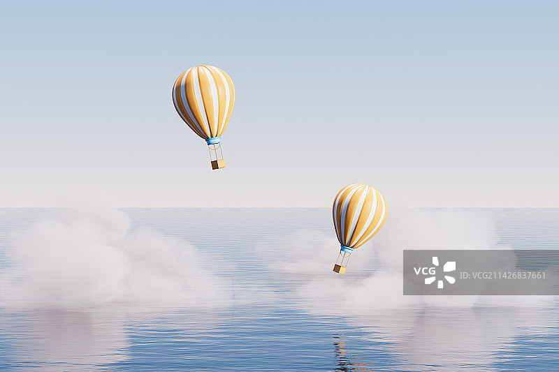 3D渲染的热气球图片图片素材