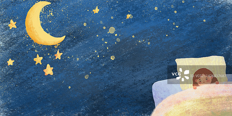 世界睡眠日插画横版图片素材