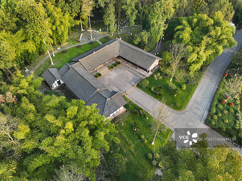 四川省广安市邓小平故里旅游区航拍图片素材