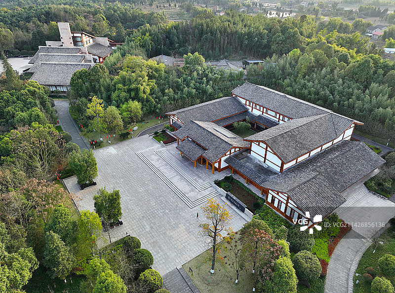 四川省广安市邓小平故里旅游区航拍图片素材