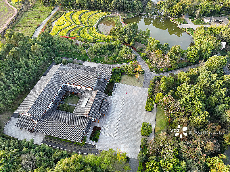 四川省广安市邓小平故里旅游区航拍图片素材