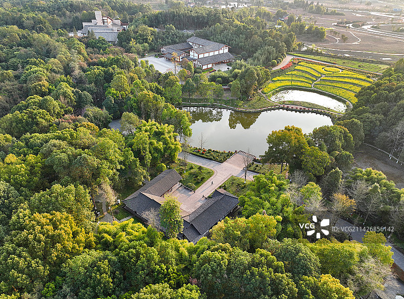 四川省广安市邓小平故里旅游区航拍图片素材