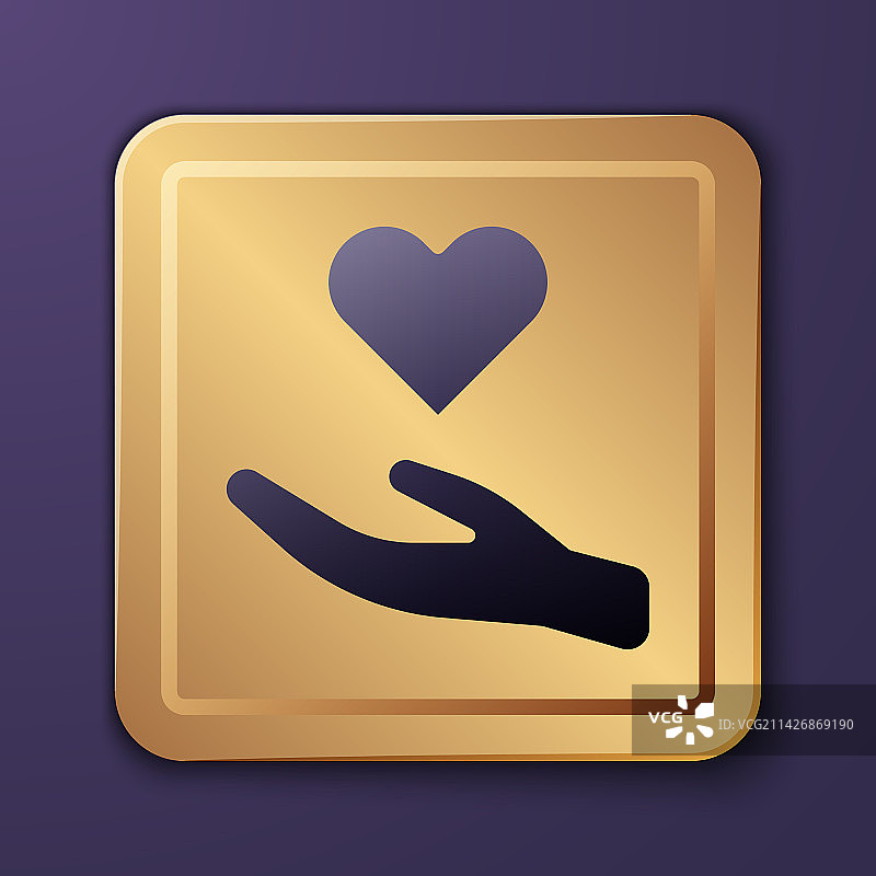 手捧紫色爱心图标图片素材