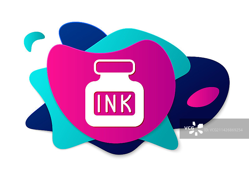 白色背景上的彩色墨水瓶图标图片素材