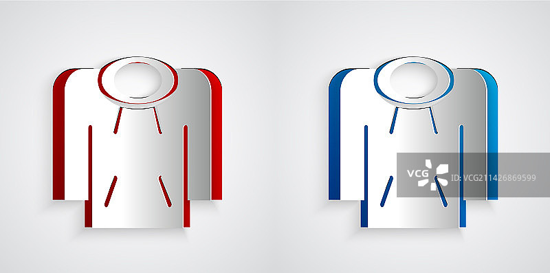 灰色背景上的剪纸风连帽衫图标图片素材