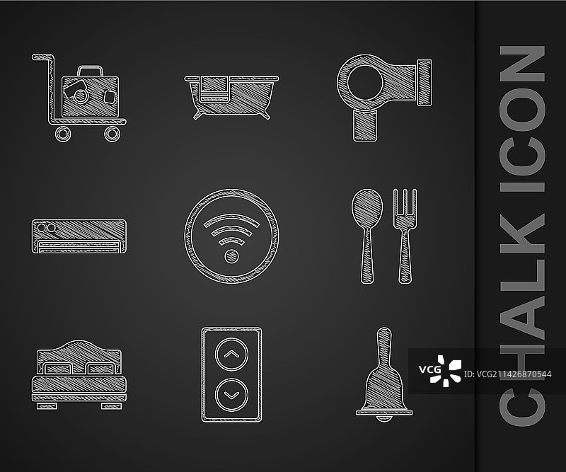 无线网络酒店服务铃餐叉素材图片素材