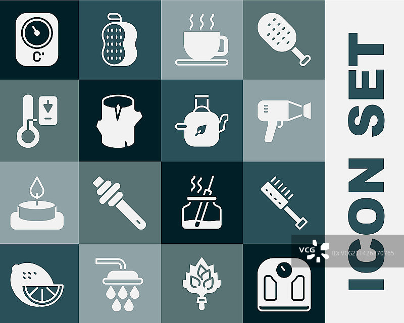 浴室体重秤桑拿刷吹风机杯子套装图片素材