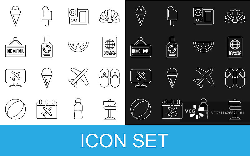 道路交通标志牌与人字拖线条组合图片素材