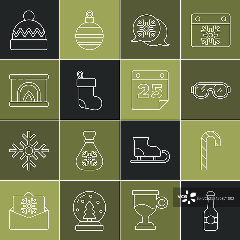 香槟瓶、圣诞拐杖图片素材