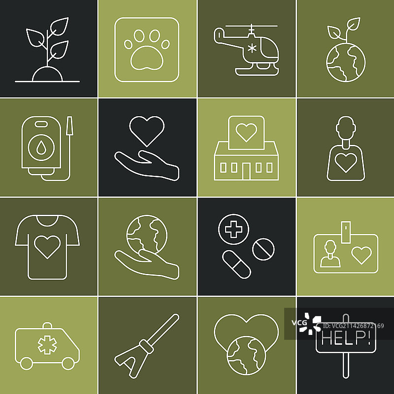 帮助标志志愿者身份牌线条图案图片素材